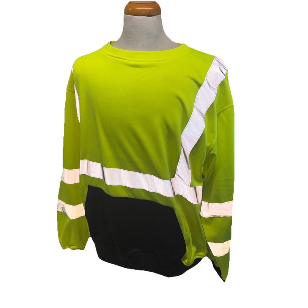 Size 2XL - ULINE Safety Sweatshirt Hi Vis S-21670-2X ANSI 107-2015